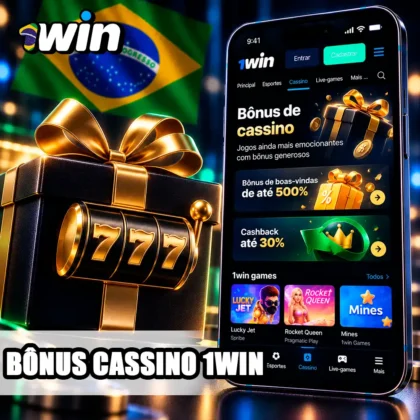 Bônus do cassino 1win no celular com ofertas originais e caixa de presente.